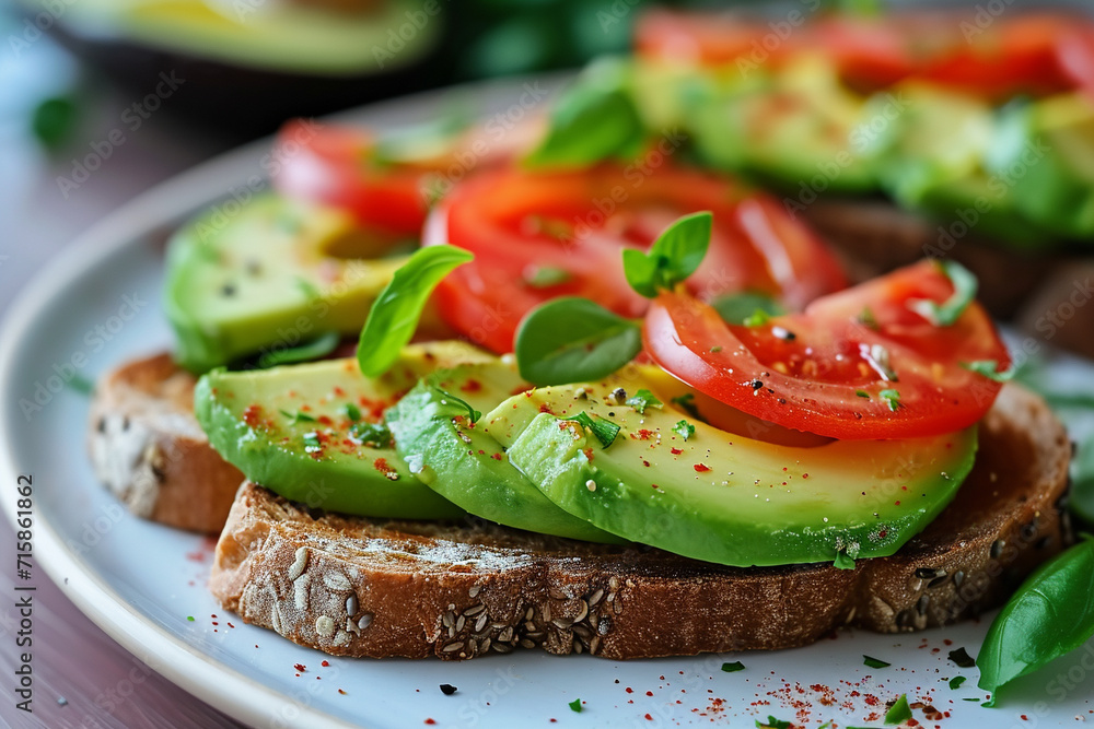 Healthy avocado toast with herbs Healthy avocado toast with herbs
