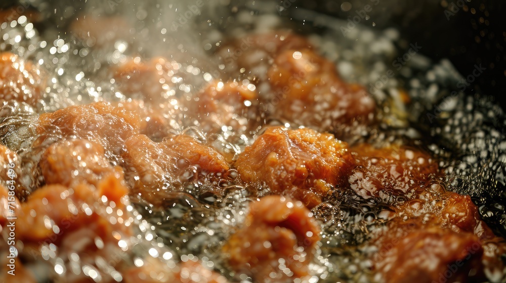 Fry boiling cooking in oil meat goulash wallpaper background Fry boiling cooking in oil meat goulash wallpaper background
