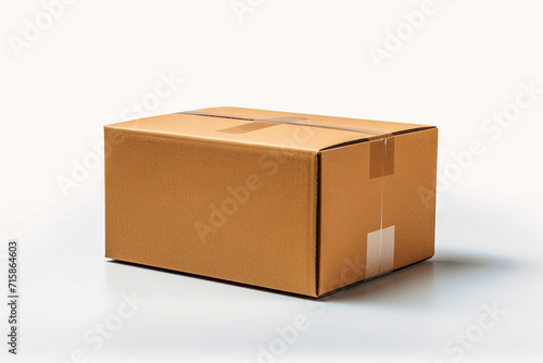 a shipping carton box white background © Tetiana