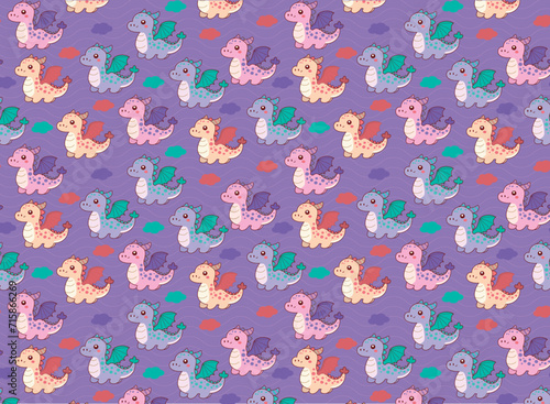 Cute baby dragon, for prints and backgrounds, illustration
