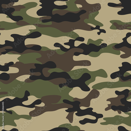 Army camouflage seamless classic background, military uniform, classic textile pattern
