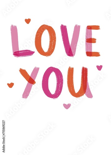 Love You Card with Hearts