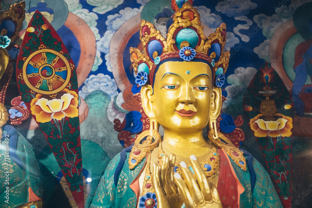 Avalokitesvara, Samstaling gompa, Himalayas, Nubra Valley, Ladakh, India Avalokitesvara, Samstaling gompa, Himalayas, Nubra Valley, Ladakh, India