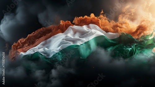 An indian flag painted on the background ,illustration, Indian Republic Day, Indian Independence day