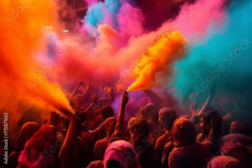 Persons with a enjoying Holi festivities