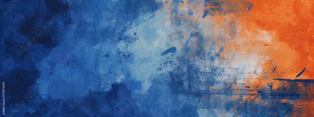 Vibrant royal blue and orange grunge textures for poster and web banner design, perfect for extreme, sportswear, racing, cycling, football, motocross