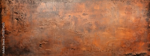 Rusty steel background. Vintage old antique metal material texture surface grunge damaged in copper