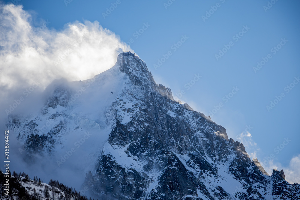 L' aiguille du midi vu depuis Chamonix Mont Blanc