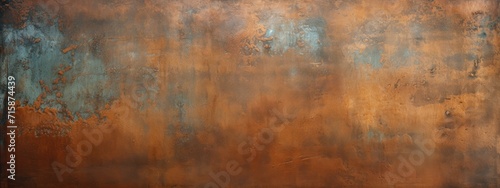Rusty steel background. Vintage old antique metal material texture surface grunge damaged in copper photo