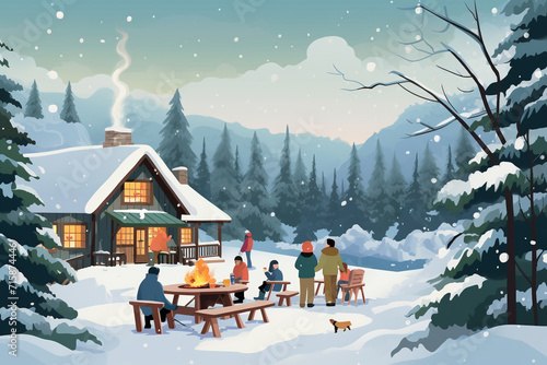 Winter Cabin Gathering. © Henry Saint John