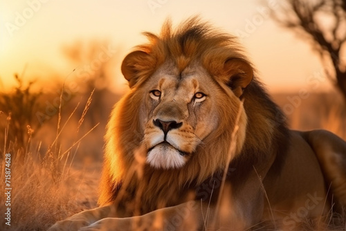 Majestic Lion in the Wild.