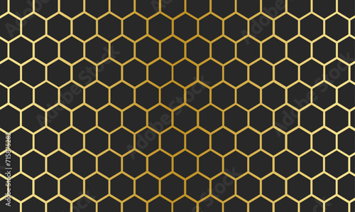 pattern with black honeycomb on a golden background