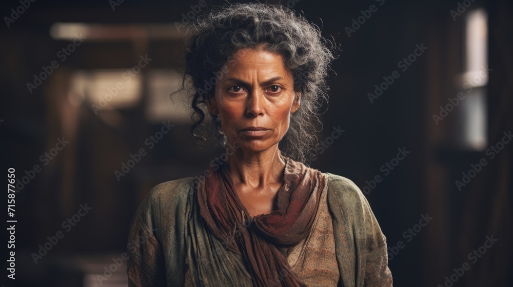 Photorealistic Old Indian Woman with Brown Curly Hair retro Illustration. Portrait of a person in western movie vintage style. Cowboy spirit Ai Generated Horizontal Illustration. Photorealistic Old Indian Woman with Brown Curly Hair retro Illustration. Portrait of a person in western movie vintage style. Cowboy spirit Ai Generated Horizontal Illustration.