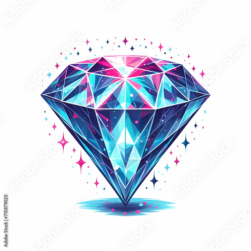 Diamond vector illustration isolated on white background 