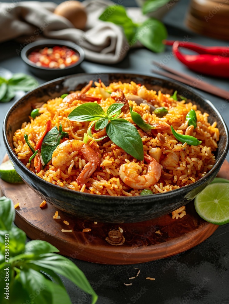 Authentic, flavorful Thai rice dish from the south with premium image. Authentic, flavorful Thai rice dish from the south with premium image.
