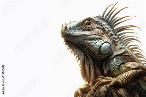 Iguana lizard isolated on solid white background. ai generative