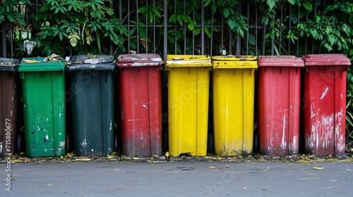 Waste containers at a recycling facility. © ckybe