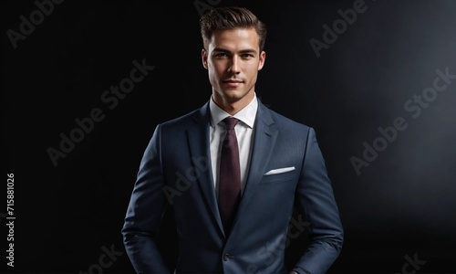 Happy young business man posing