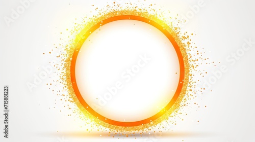 captivating image of a round frame with a shining circle banner, featuring an orange circle effect with glowing sparks.