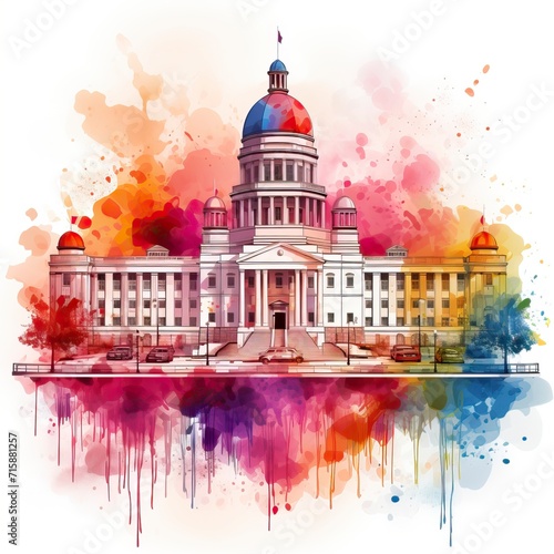 India in telangana city with flag in the middle of a white Background ,illustration, Indian Republic Day, Indian Independence day