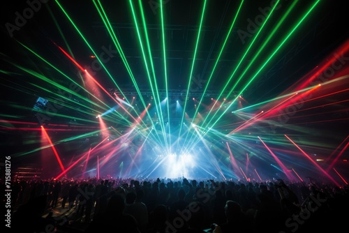 Photo of Laser Light Show people listening music or coming artist Generative AI