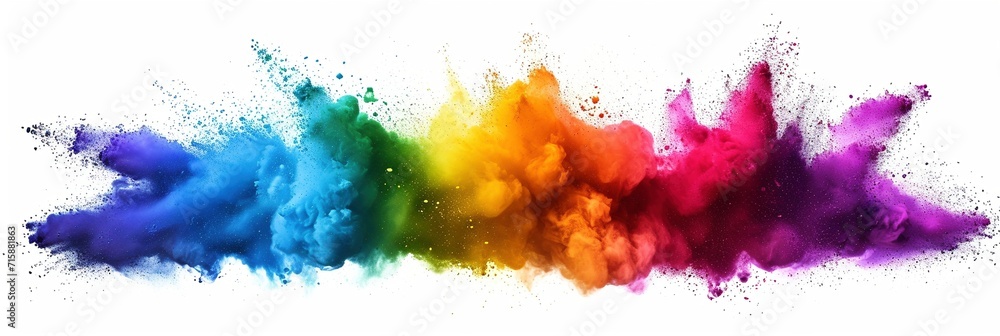 Radiant Burst: Colorful Rainbow Explosion Isolated on a White Background. Radiant Burst: Colorful Rainbow Explosion Isolated on a White Background.