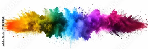Radiant Burst: Colorful Rainbow Explosion Isolated on a White Background.