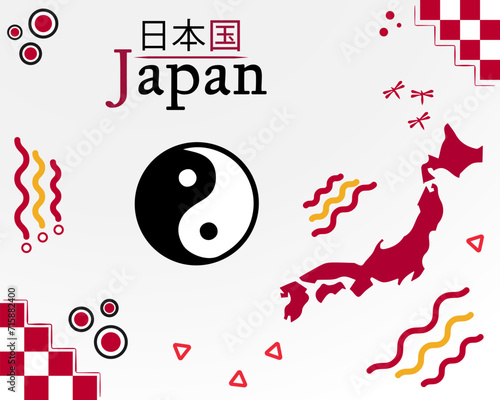 Japan, vector illustration of Japanese culture
