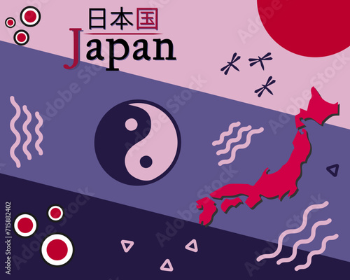 Japan, vector illustration of Japanese culture
