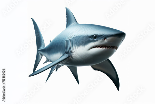 Mako Shark isolated on solid white background. ai generative