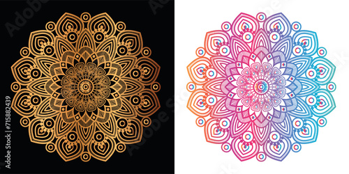 Ethnic decorative element luxury golden mandala design