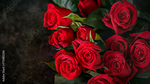 red roses on black background