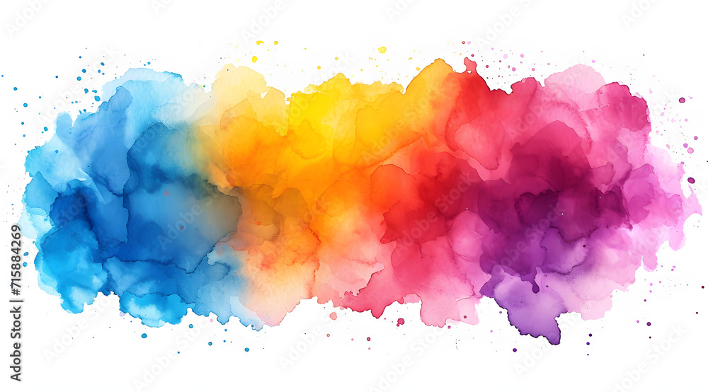 Colorful watercolor stain isolated on white background, perfect for artistic and creative design projects.