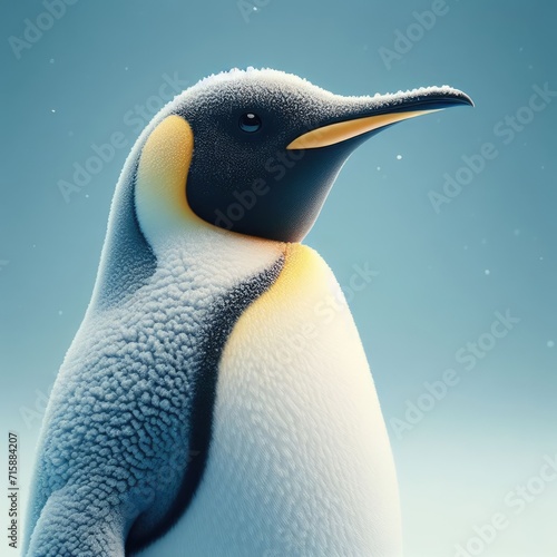 The royal penguin on white