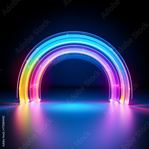 Rainbow neon light  neon colors