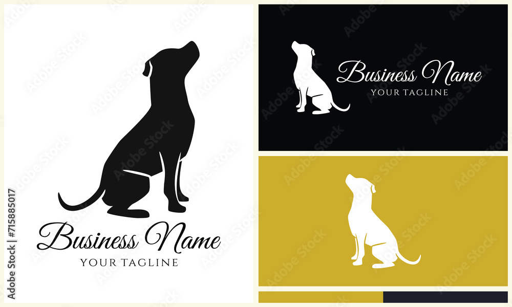 vector dog silhouette logo template
