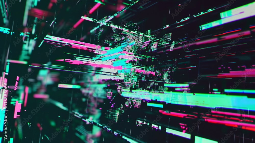 Abstract Digital Animation Pixel Noise Glitch Error Photo Damage. Creative background