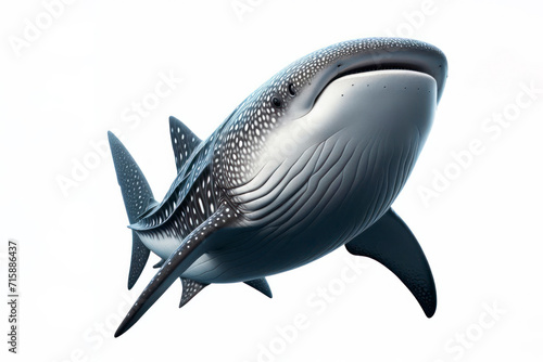 Whale Shark isolated on solid white background. ai generative