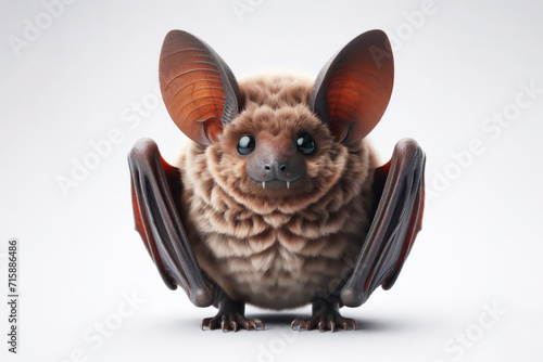 Vampire Bat (Desmodus rotundus) on solid white background. ai generative photo