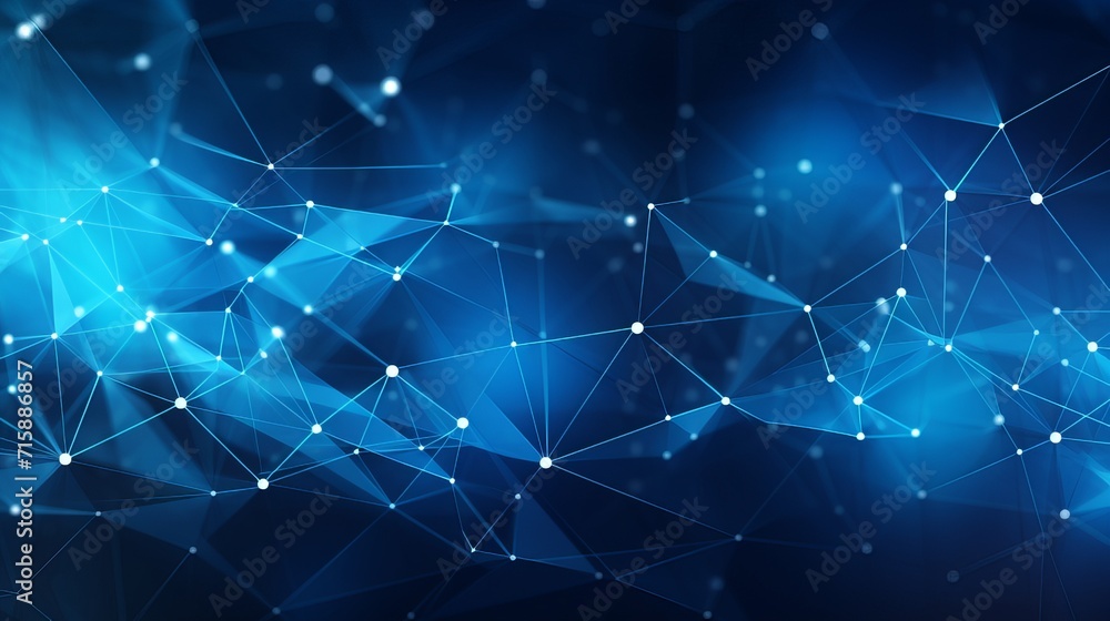 abstract blue network lines glowing effect modern technology connected internet concept