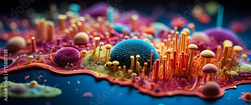 The microscopic world of microbes and bacteria. © David