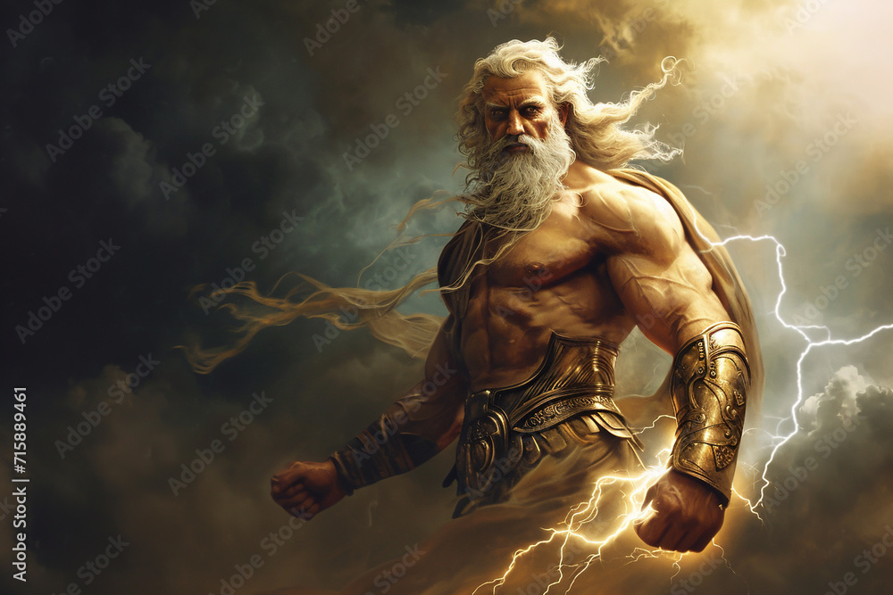 Zeus the king of greek god - obrazy, fototapety, plakaty 