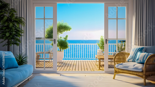 Appartement avec balcon et vue sur la mer