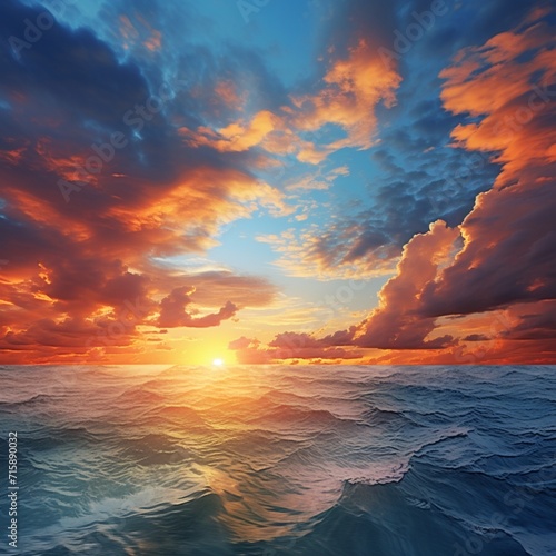 sunrise over the sea ai generated © mudasir