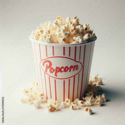 bucket of popcorn on white © Deanmon