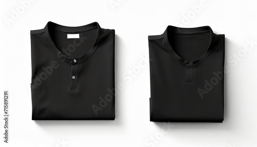 black folded t shirt isolated on white background top view photo