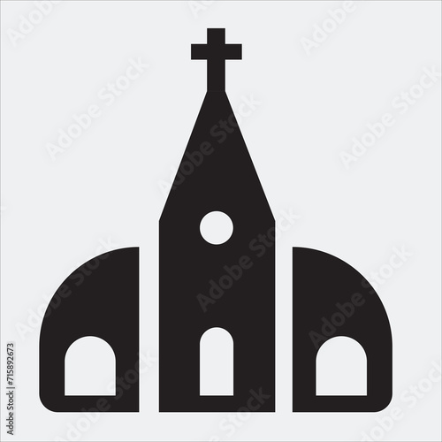 Church silhouette illustration, Church Catholic  st brelade church Icon symbol clip art EPS Vector