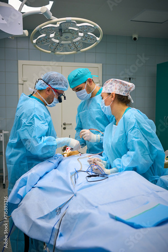 Plastic surgeons perform surgery on a patient