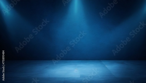 abstract technology background empty dark blue cement floor studio room with smoke floating up the interior texture wall background spotlights laser light digital future technology concept