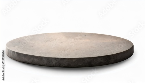 round stone plate isolated on white background photo